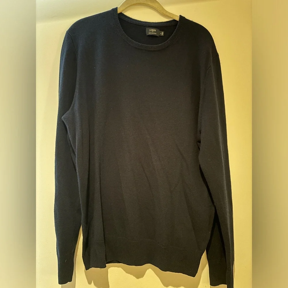 J.Crew Men’s Navy 100% Cashmere Sweater Large - Picture 1 of 5